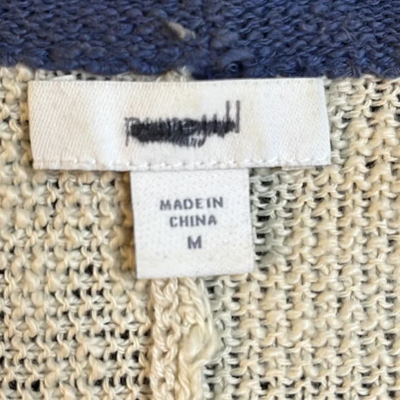 Pure Jill cotton striped blue white open front longline cardigan size medium - Picture 10 of 16